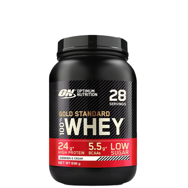 100% Whey Gold Std, 909 g, Cookies & Cream - MyStuff.no