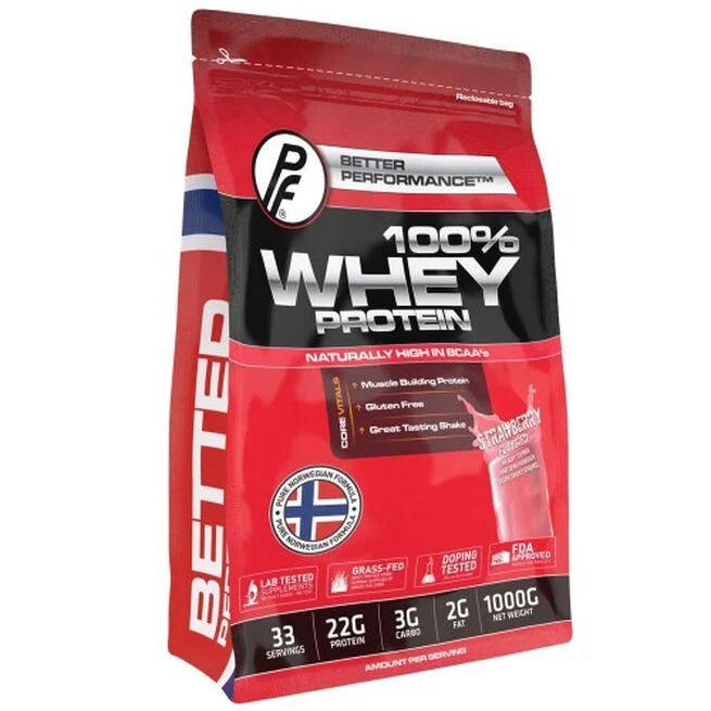 100% Whey Protein, 1000 g, Jordbær - MyStuff.no