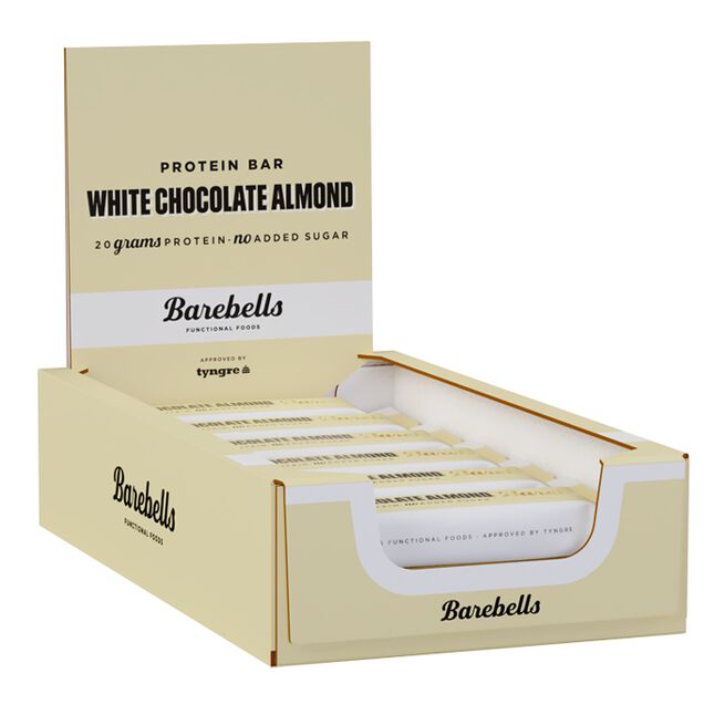 12 x Barebells Protein Bar, 55 g, White chocolate almond - MyStuff.no