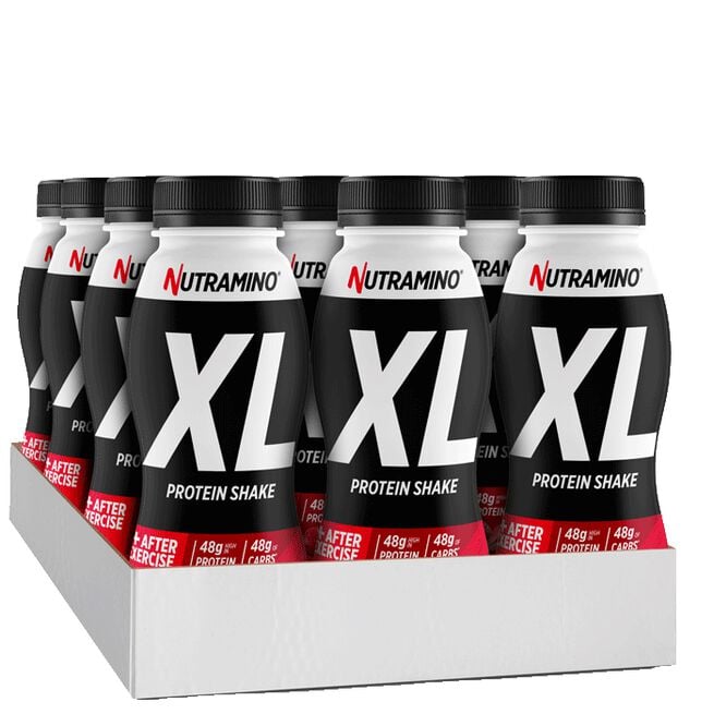 12 x Nutramino Protein XL Shake, 475 ml Jordbær - MyStuff.no