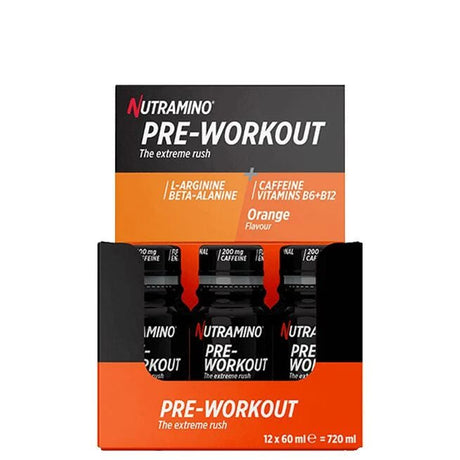 12 x Nutramino PWO Shot, 60 ml, Orange - MyStuff.no