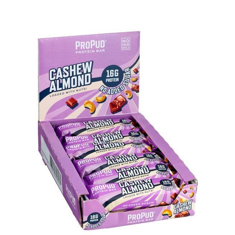 12 x ProPud Protein Bar, 55 g, Cashew Almond - MyStuff.no