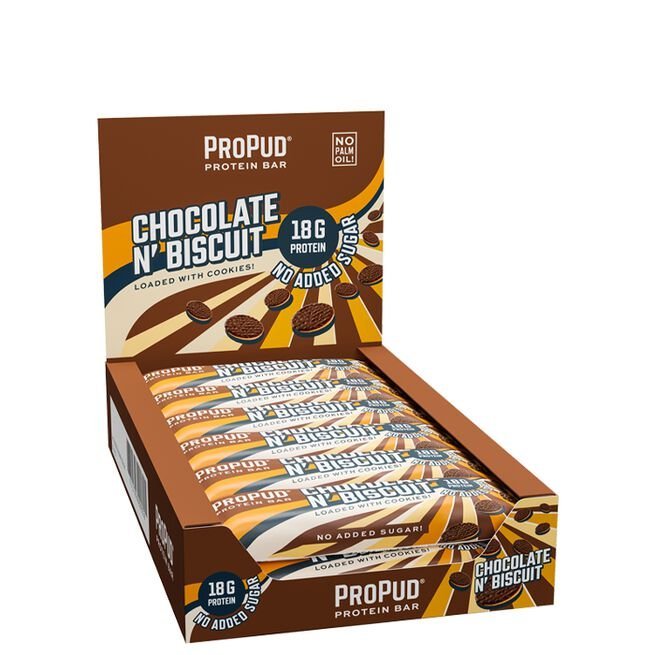 12 x ProPud Protein Bar, 55 g, Chocolate N' Biscuit - MyStuff.no