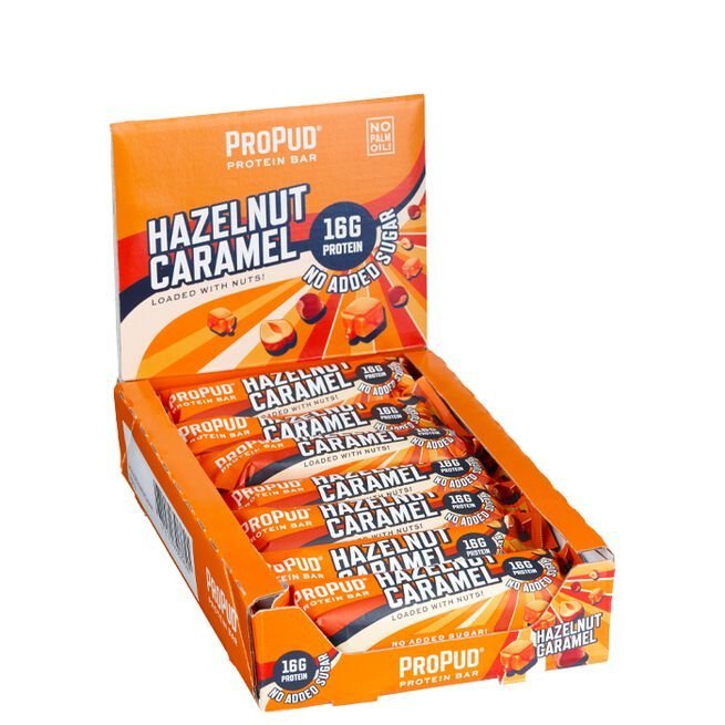 12 x ProPud Protein Bar, 55 g, Hazelnut Caramel - MyStuff.no