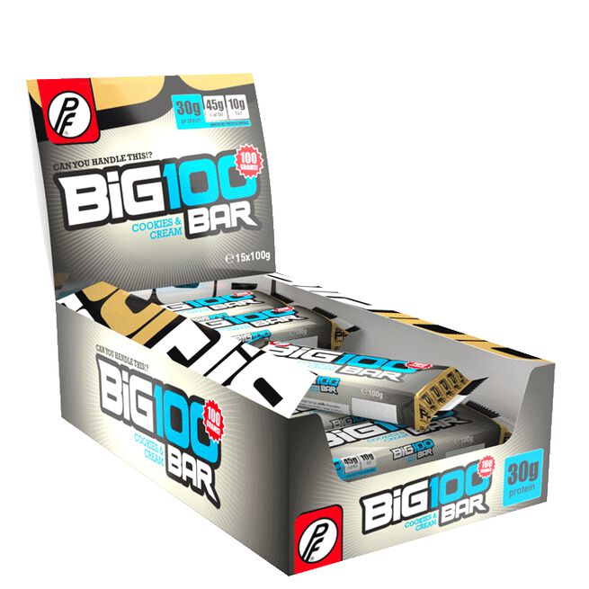 15 x Big 100 Protein Bar,100g, Cookies and Cream - MyStuff.no