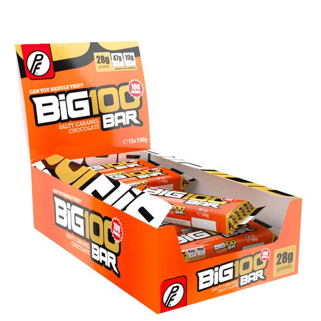 15 x Big 100 Protein Bar,100g, Salt Karamell Sjokolade - MyStuff.no