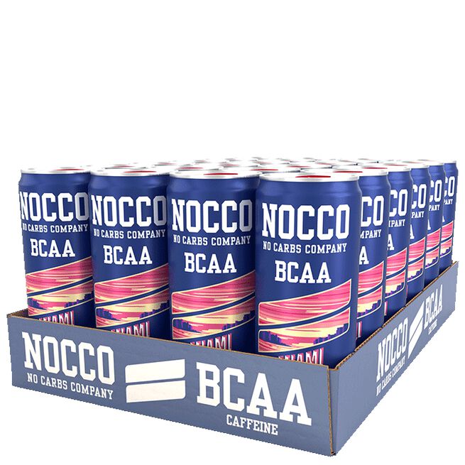 24 x NOCCO BCAA, 330 ml, Miami Strawberry, Norge - MyStuff.no
