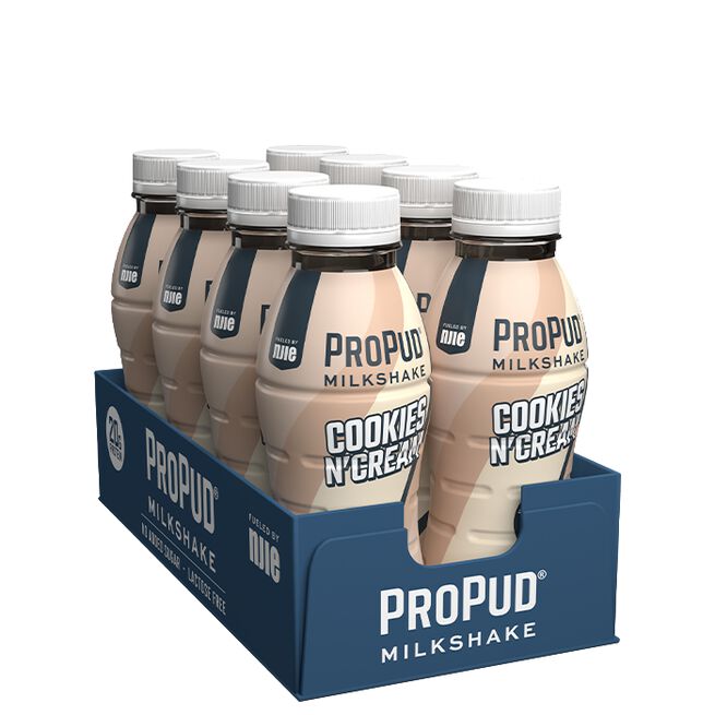 8 x ProPud Protein Milkshake, 330 ml, Cookies and Cream - MyStuff.no