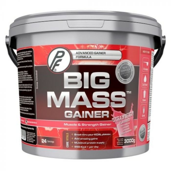 Big Mass Gainer, 3000g, Jordbaer - MyStuff.no