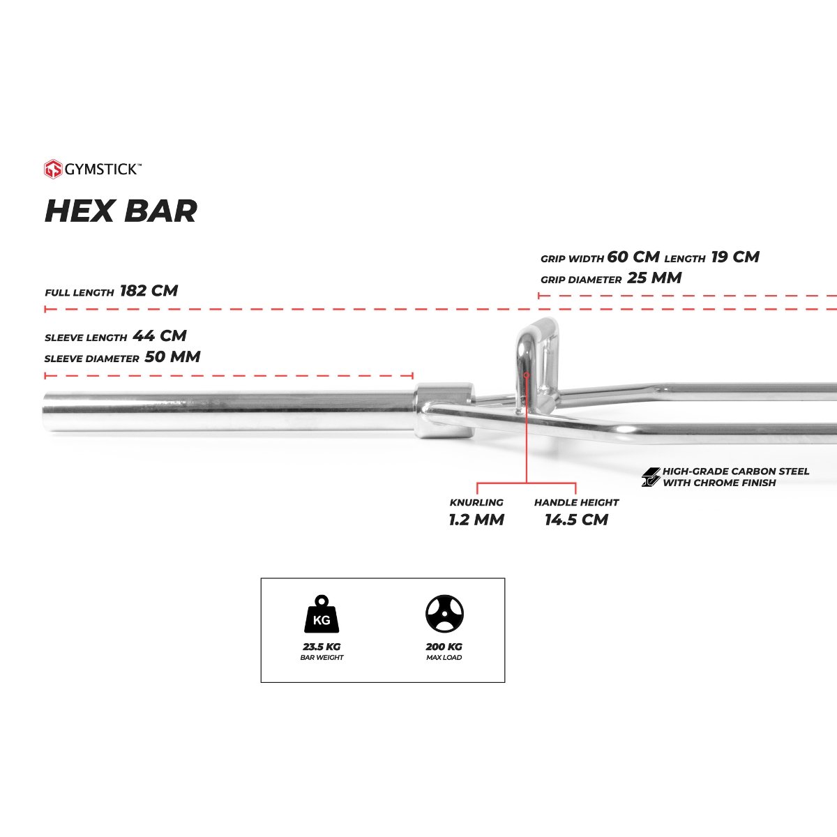 Hex Bar 182cm - MyStuff.no