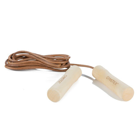 Leather Jump Rope - Wood - MyStuff.no