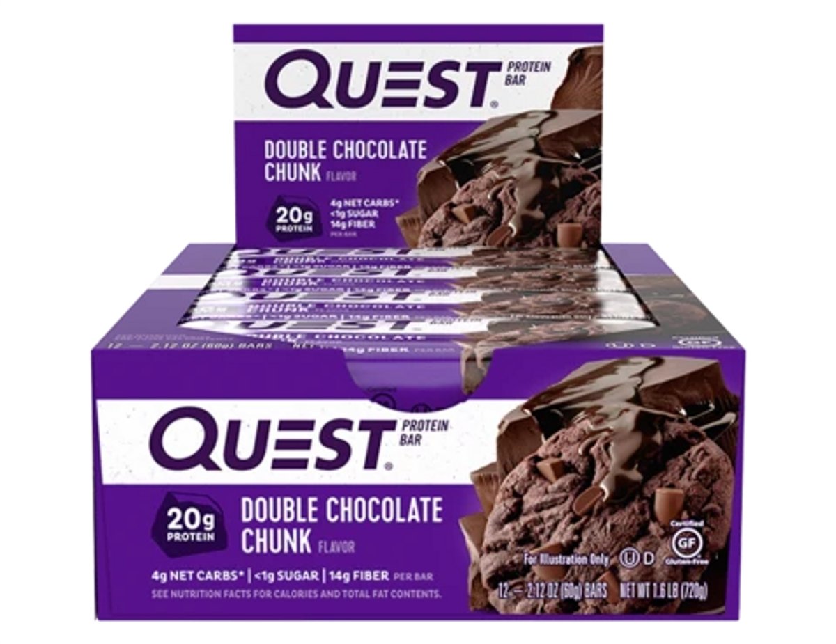 Quest Protein Bar, 12x60g - Smak: Double Choc Chunk - MyStuff.no