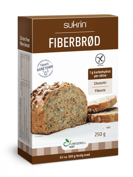 Sukrin Fiberbrød, 250 g glutenfri - MyStuff.no