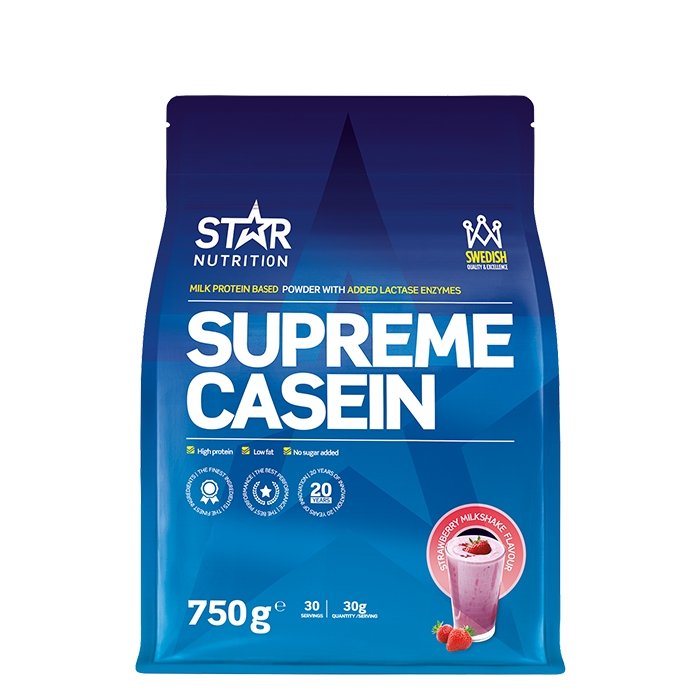 Supreme Casein, 750g, Strawberry Milkshake - MyStuff.no