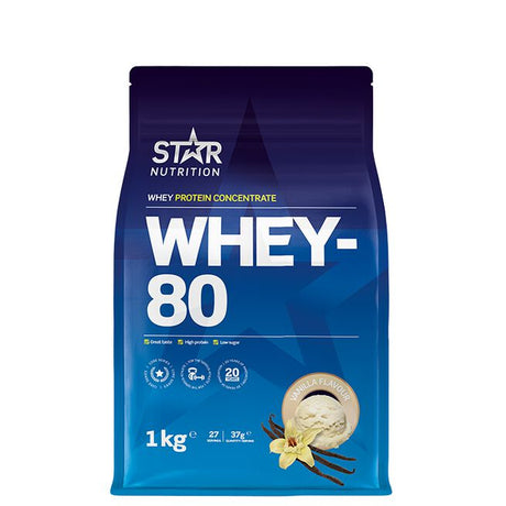 Whey-80, 1 kg, Vanilje - MyStuff.no